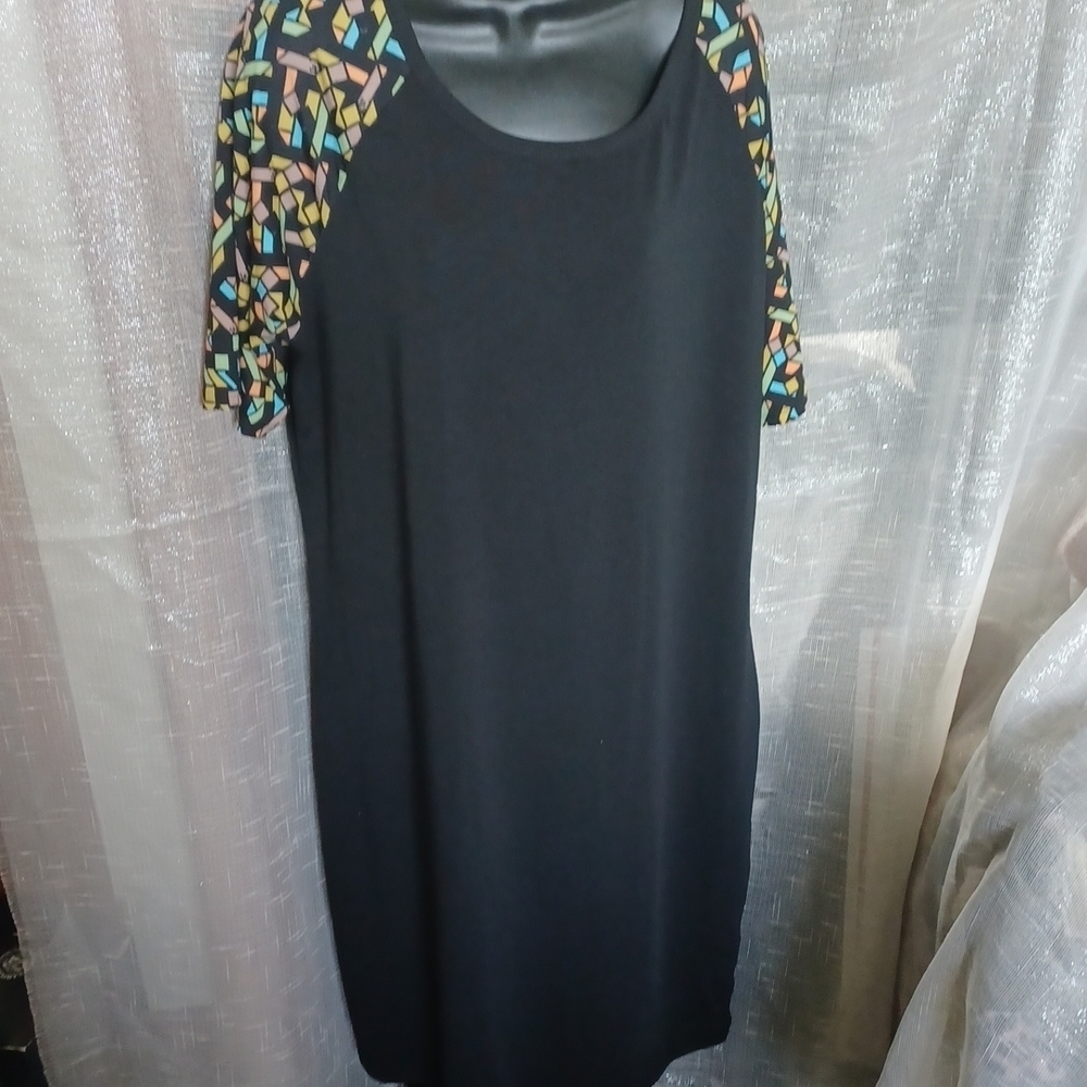 LulaRoe Julia Dress 3X Black Geo